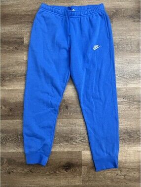 Nike Sportswear Sweatpants Mens Large Blue Fleece Tapered Joggers Gym Athletic
